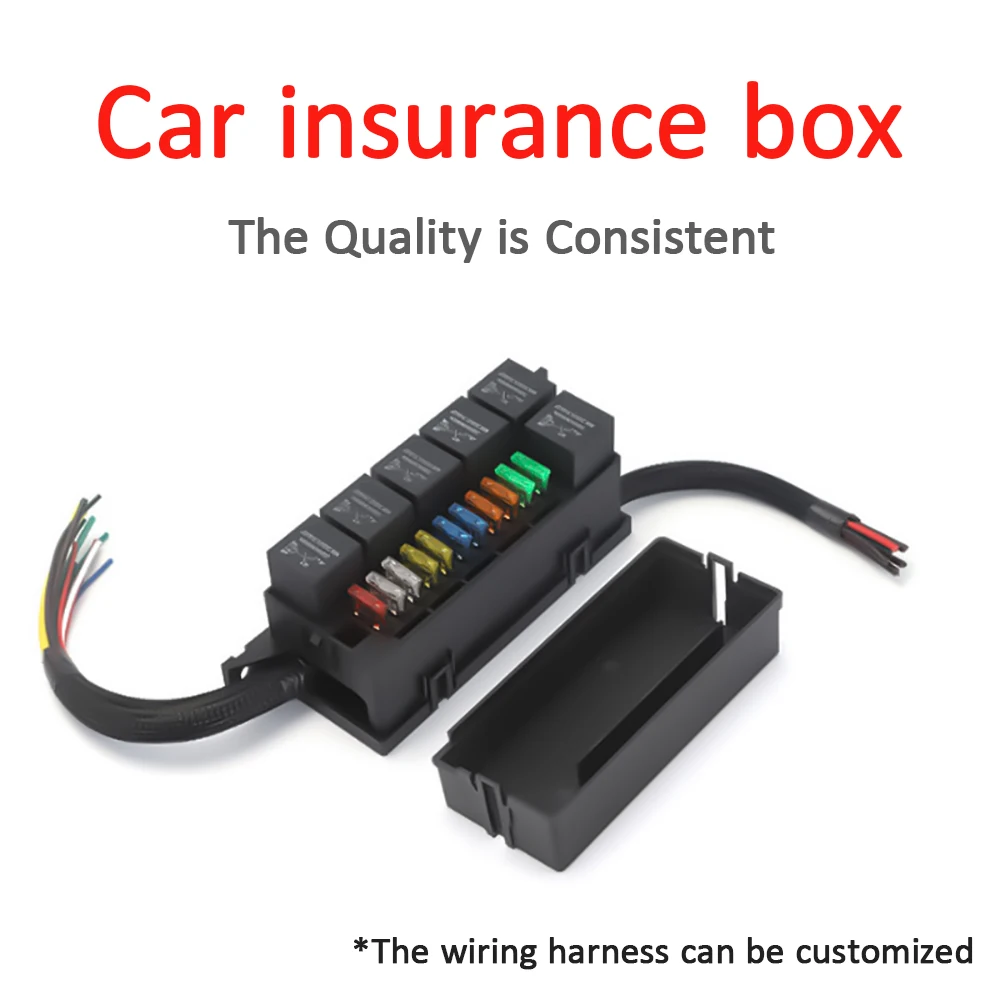 EARU 12V Fuse Block Fuse Relay Box Block 11 Way Waterproof 4PINATC/ATO Fuse Block and 6 Slot Relay Panel For Universal Vehicles Car