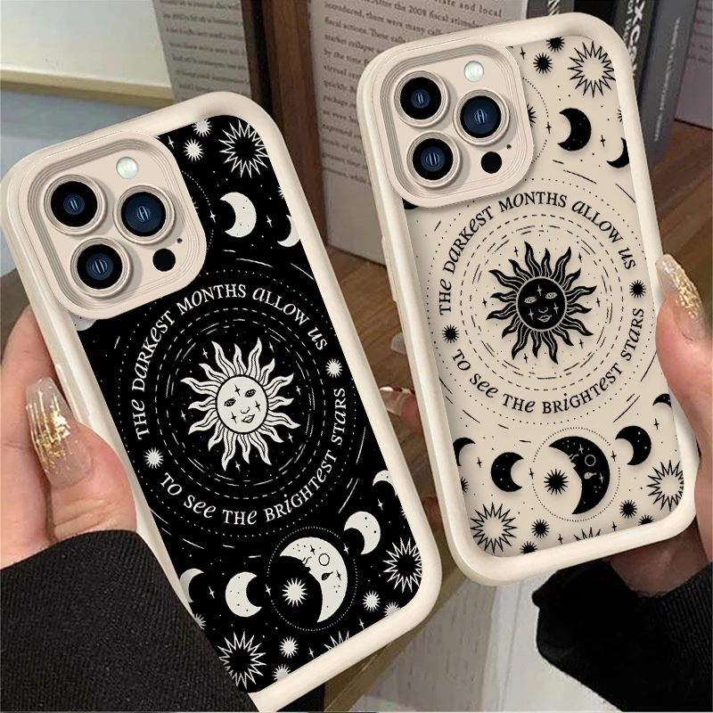 Stylish Sun and Moon Artistic Phone Case - Soft TPU Back Cover