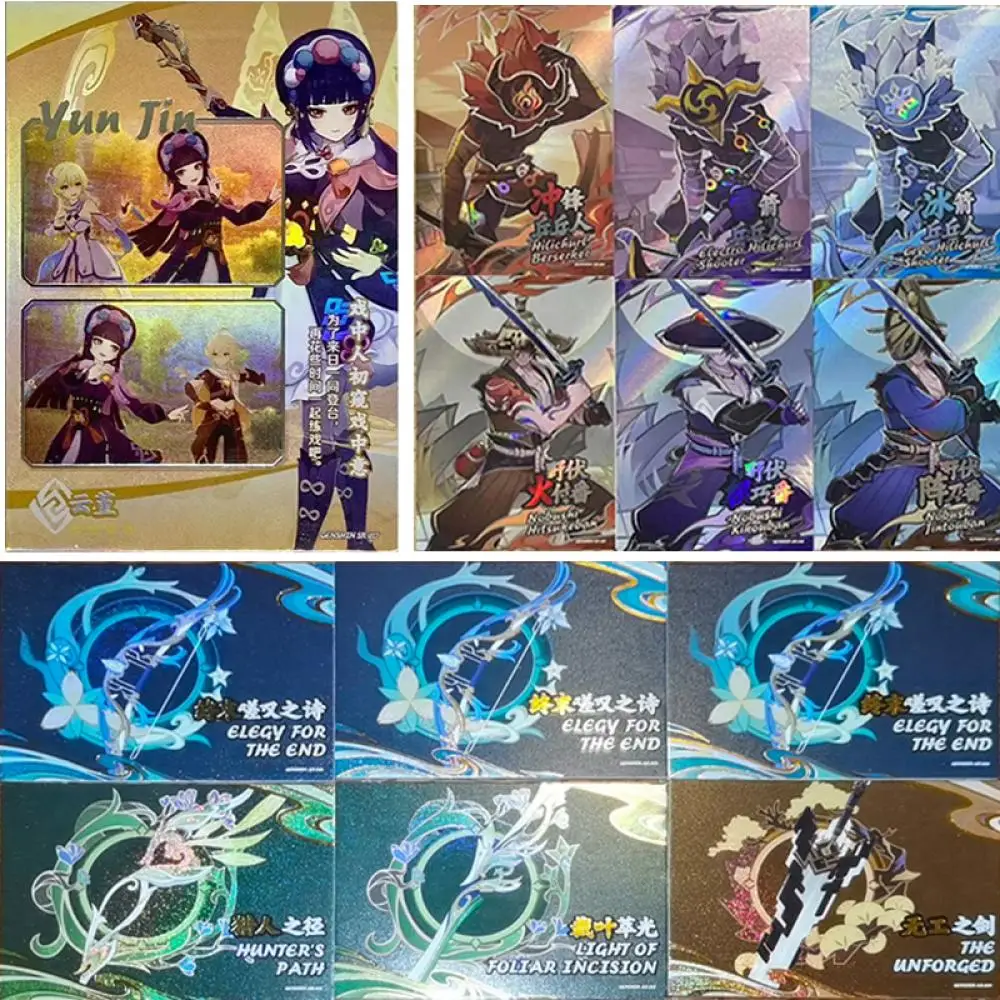 

Anime Genshin Impact SR XR AR series hilichurl Barbara Gunnhildr Bennett collection card Christmas birthday gift Board game card