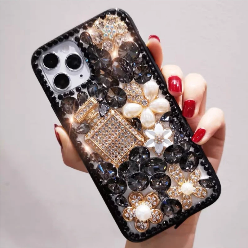 Luxury Rhinestone Phone Case for Xiaomi, Bling Diamond Cover Bag, for Redmi 9A, 9C, Note8, 9Pro, Note10S, Note11 Pro, 12Pro