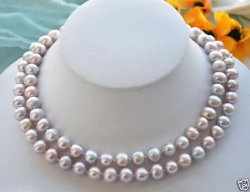

Fashion Women's 7-8mm Natural Purple Freshwater Cultured Pearl Necklace 32'' A