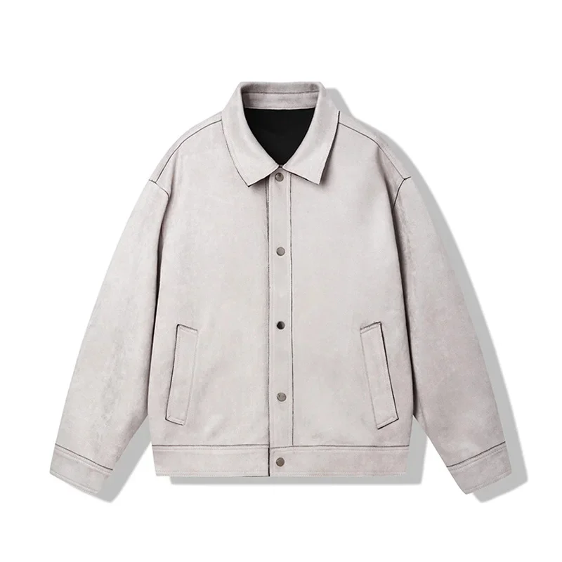 

and Winter Suede New Teen Loose Lapel Autumn Clothing Casual Tooling Mens Jacket Fashion Hip Hop High Quality