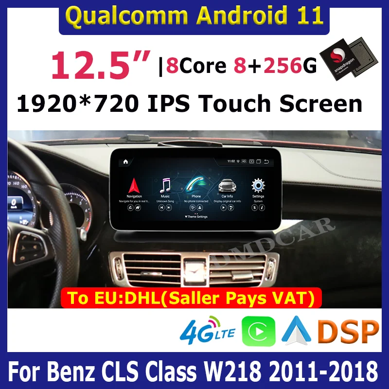 Автомобильный мультимедийный плеер с процессором Snapdragon CPU 8 + 10 25 ГГц Android 11 GPS для