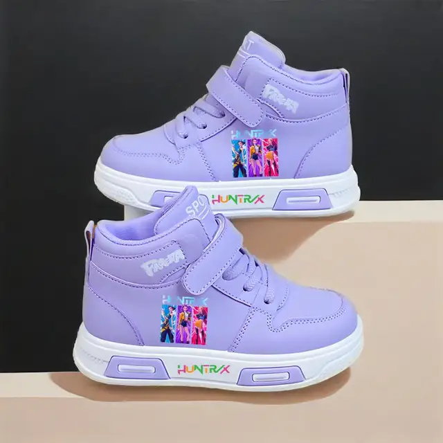 جديد Kpop شيطان هنتر الأطفال أحذية رياضية للفتيات عالية الجودة حذاء الخريف حذاء أبيض حذاء الجري غير رسمي المضادة للانزلاق لينة وحيد Tenis 1