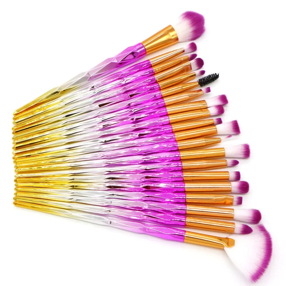 20PCS Professional Makeup Brush Set with New Gradient Handles Soft Synthetic Bristle Loose Powder Eyeshadow And Makeup Tools