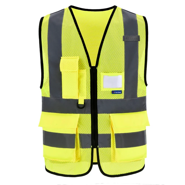 AYKRM 21 Colour （XS-8XL) Hi Vis Viz High Visibility Reflective Zip Pocket Security Waistcoats Jacket Workwear Vests 1