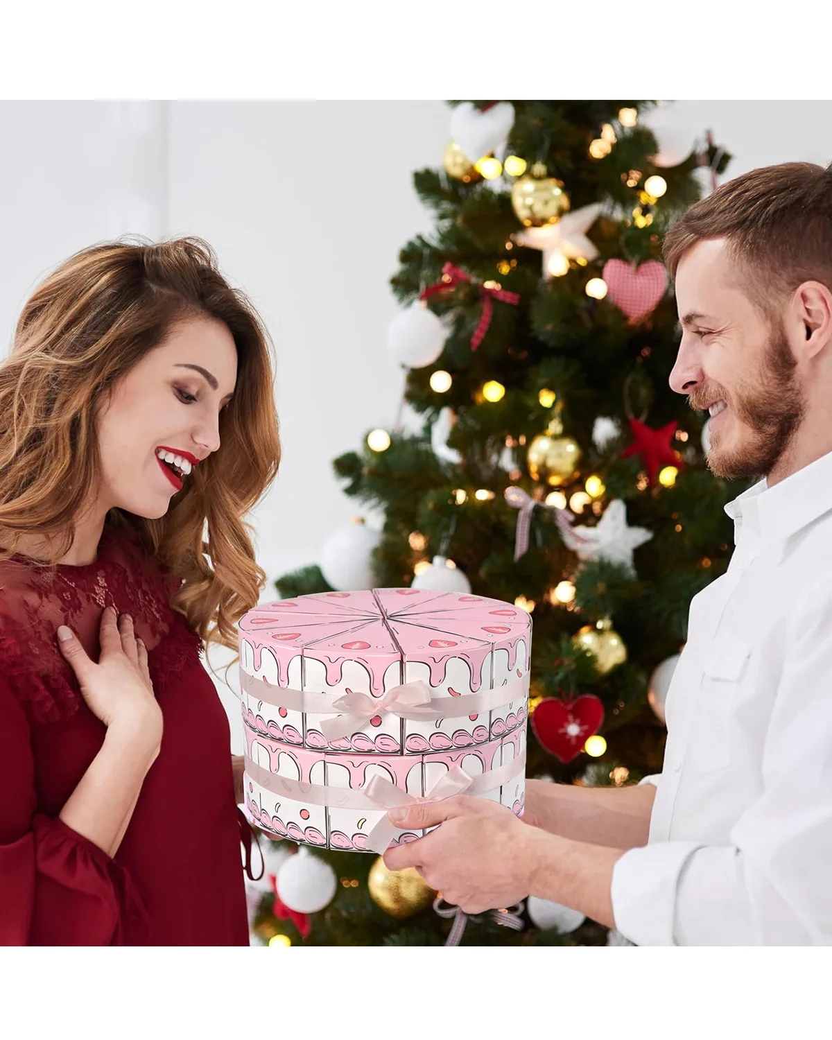 Bunte Dreieckige Kuchenbox Geburtstagsüberraschung Kreatives Unboxing Mystery-Paket für Party-Feier Spaßiges Geschenk – Detail 11