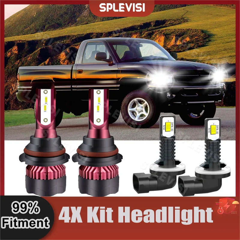 

2Pair Superior CSP Chips LED Headlight 9007 High Low Beam 881 Foglight Replace Collocation Kit For Dodge Ram 1500 2500 3500