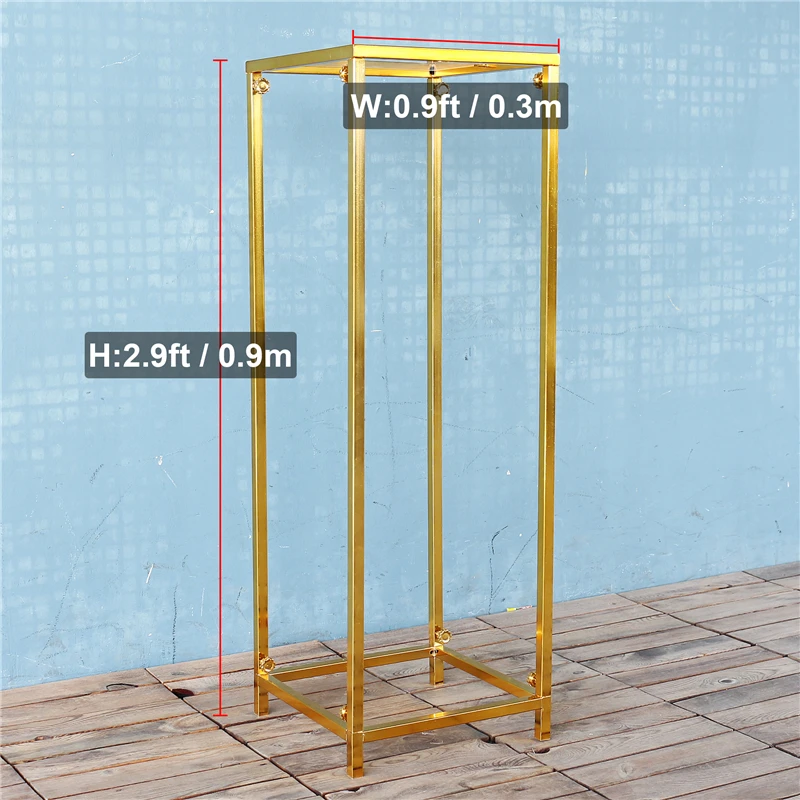 

Wedding Decoration Shiny Gold Table Centerpiece Flower Stands with Acrylic Top Plate Flower Ball Holder Wedding Site Decor Props