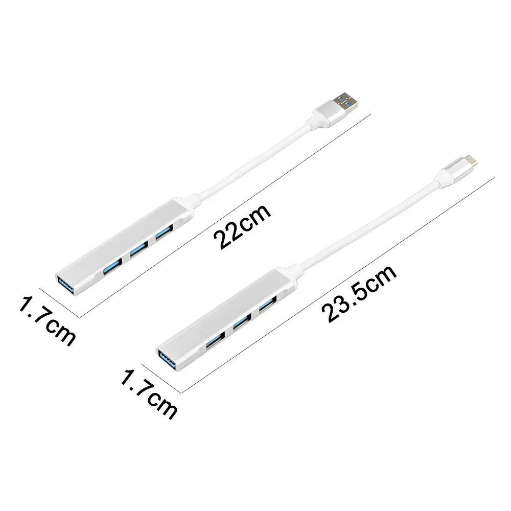 Multifunctional Car USB Hub Charger with Type C Cable