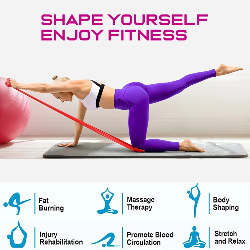 Resistance Bands Set,Bodybuilding Elastic Bands for Exercise Yoga,Pilates,Rehab,Strength Training Fitness Band Yoga Stretch Belt