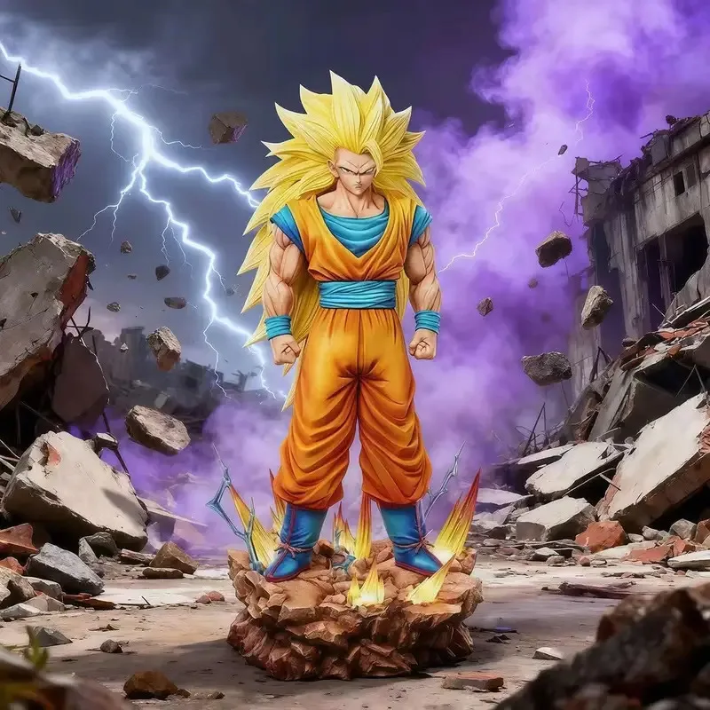 Figura de Acción de Goku Super Saiyan 3 de 35 cm (Dragon Ball Z), Base ...