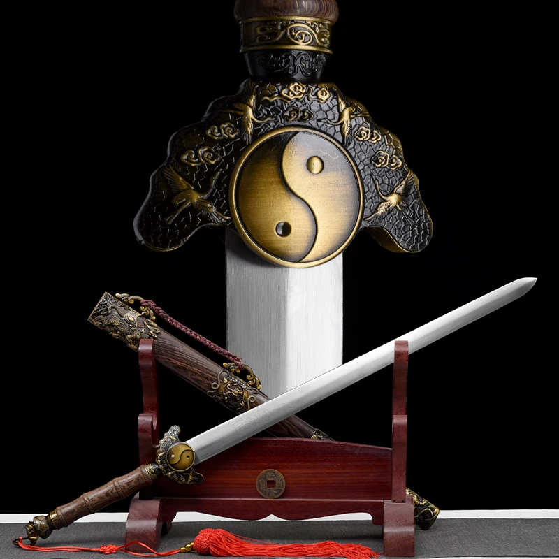 Handmade-Taiji-Chinese-Sword-Antique-Art-Craft-Steel-Blade-Rosewood ...