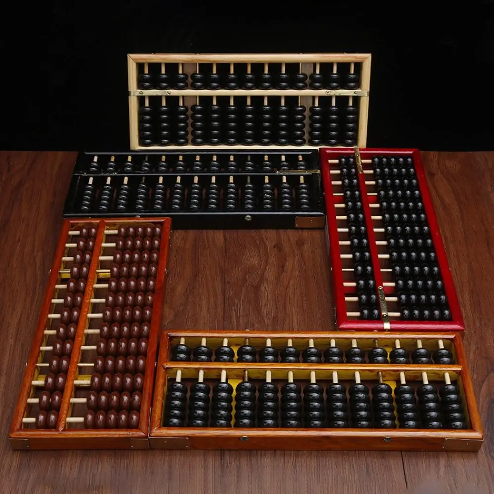 Calculation Rack Counting Abacus 13 Digit Wood Traditional Abacus Calculation Bead Intelligence Development Math Montessori 3