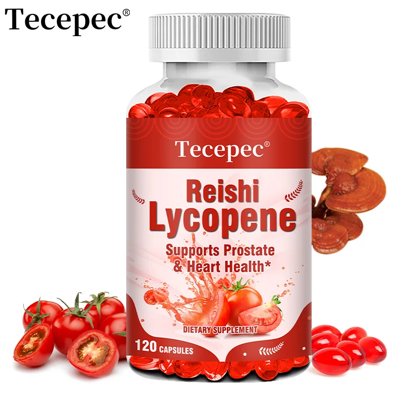 Lingzhi Lycopene Dietary Supplement-Powerful Antioxidant Anti-Aging Supports Prostate and Heart Health 30/60/120 Capsules lycopene capsules