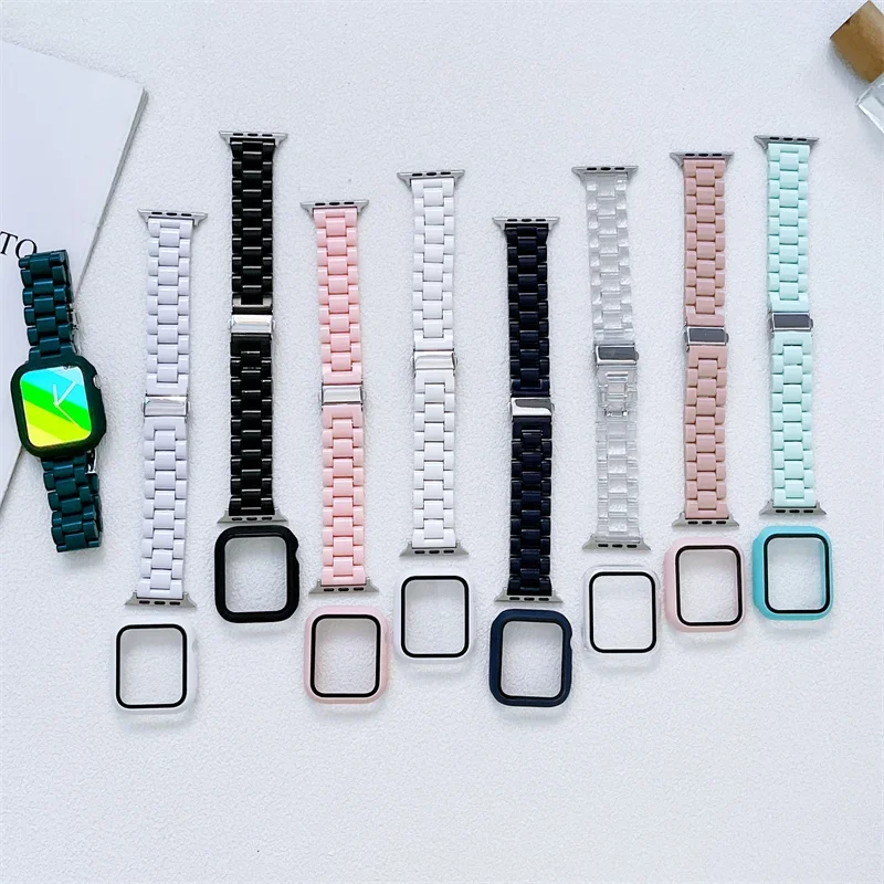 애플 워치 밴드용 시계 스트랩, 케이스, 유리, 캔디 팔찌, iwatch 울트라 2 시리즈 9 8 7 6 5 4 3 Se, 44mm, 40mm, 38mm, 42mm, 49mm, 41mm, 45mm