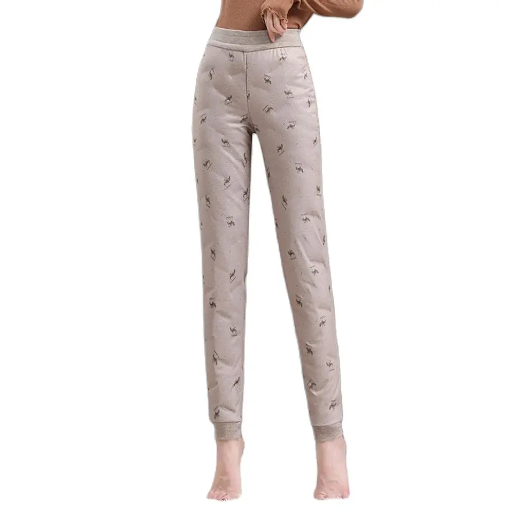 Women white duck down leggings snowwear inner lining warm cotton padded thicken underwear high waist elastic band render pants women white duck down leggings snowwear inner lining warm cotton padded thicken underwear high waist elastic band render pants