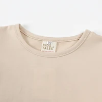 2024 New Infant Baby Boys Girls Korean O-neck Tee Summer Kids Short Sleeves Fashion T-Shirt Clothing Children Cotton Solid Tops 6