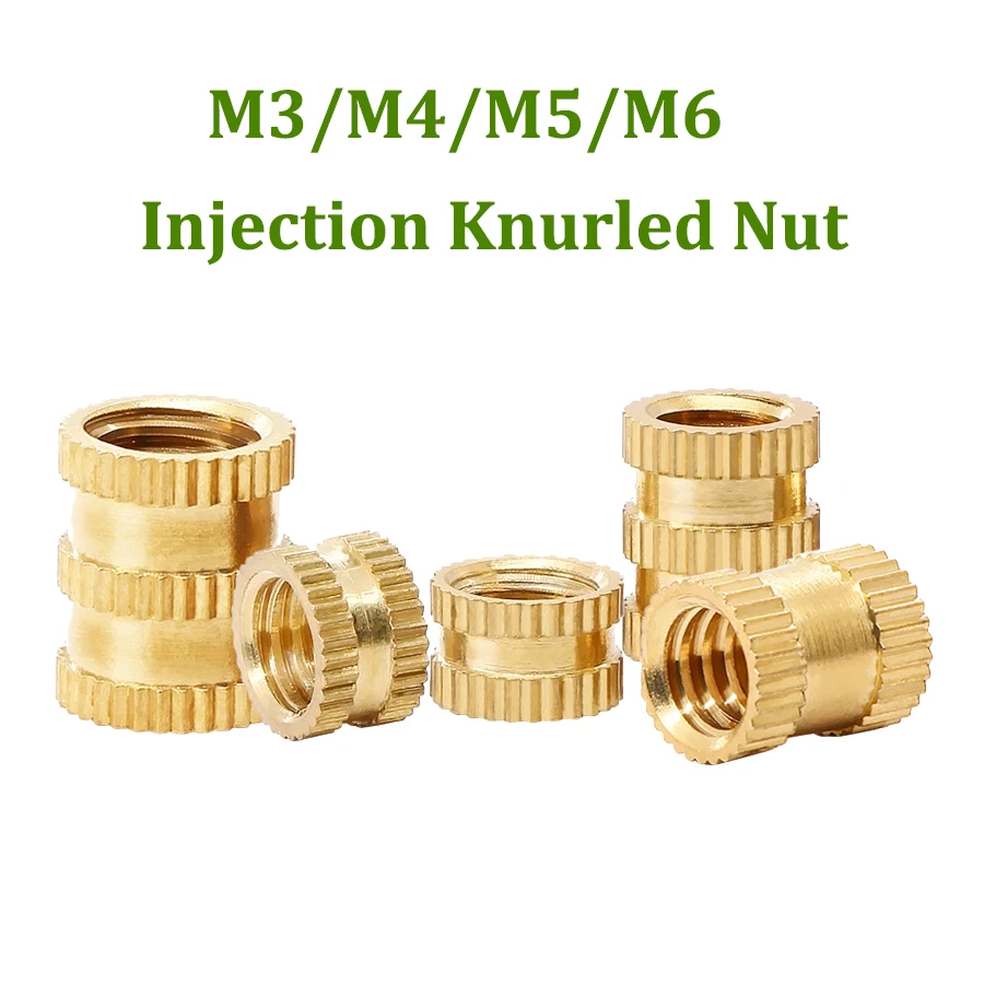 

50pcs M3 M4 M5 M6 Thread Brass Hot Melt Insert Nut Thread Heat Molding Injection Knurled Nuts Embedment Nut 3D Printer Parts