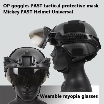 Guida per casco tattico regolabile Occhiali OP Casco FAST MICH staccabile Occhiali protettivi antiappannamento e antisommossa OP CS