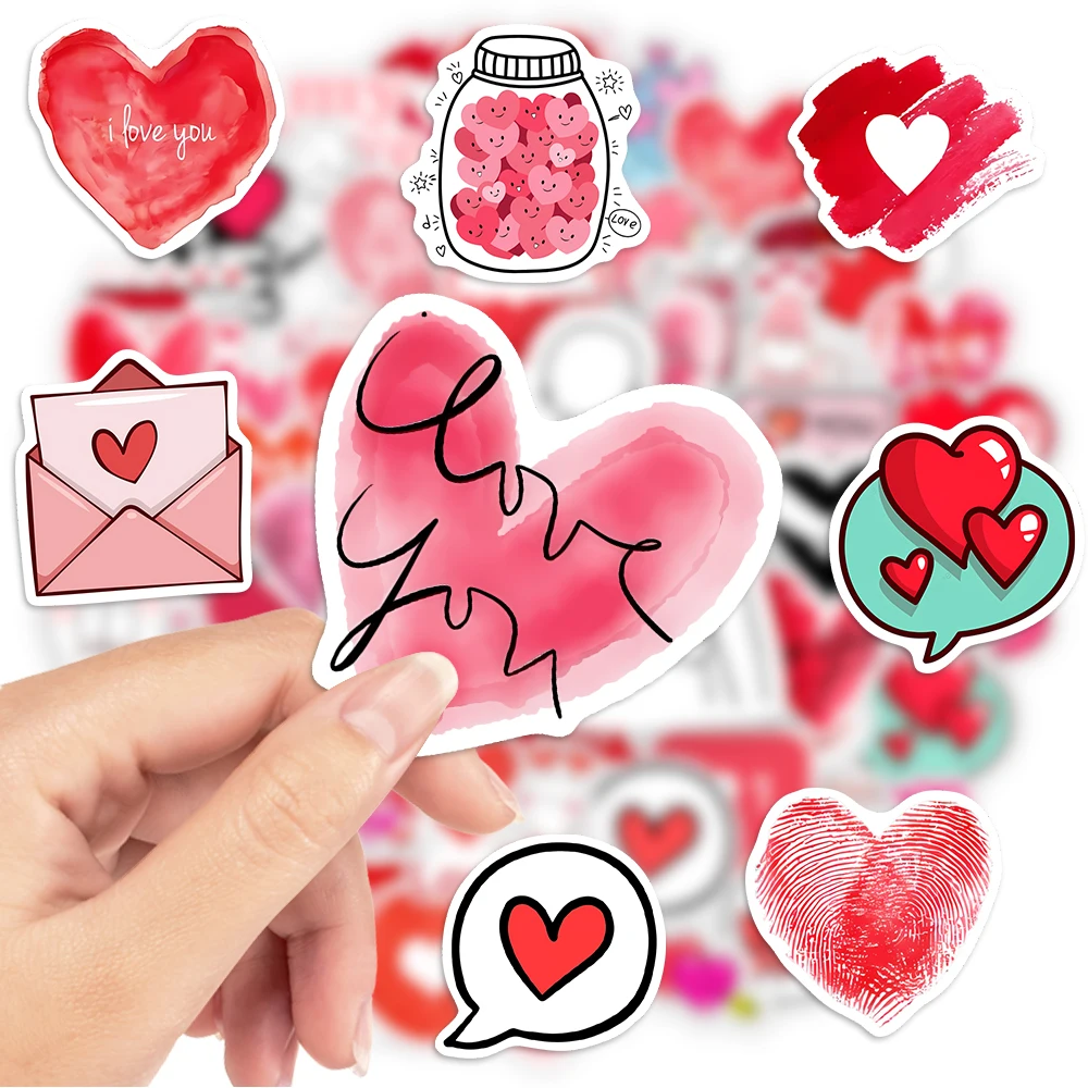 Love Heart Shape Stickers Valentine's Day DIY Gift Decal Laptop Phone Scrapbook Luggage Bottles Decorative Waterproof decorative stickers,decorative labels stickers,self adhesive stickers,adhesive stickers,paper stickers,custom stickers,stationery stickers,cartoon sticker,cartoon stickers,anime stickers,magic stickers