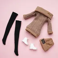 1 ensemble 1/6 poupée vêtements décontractés chaussures chapeaux vêtements d'hiver pulls pantalons fille poupée portant un ensemble pour 29 ~ 32 cm poupée vêtements accessoires 3