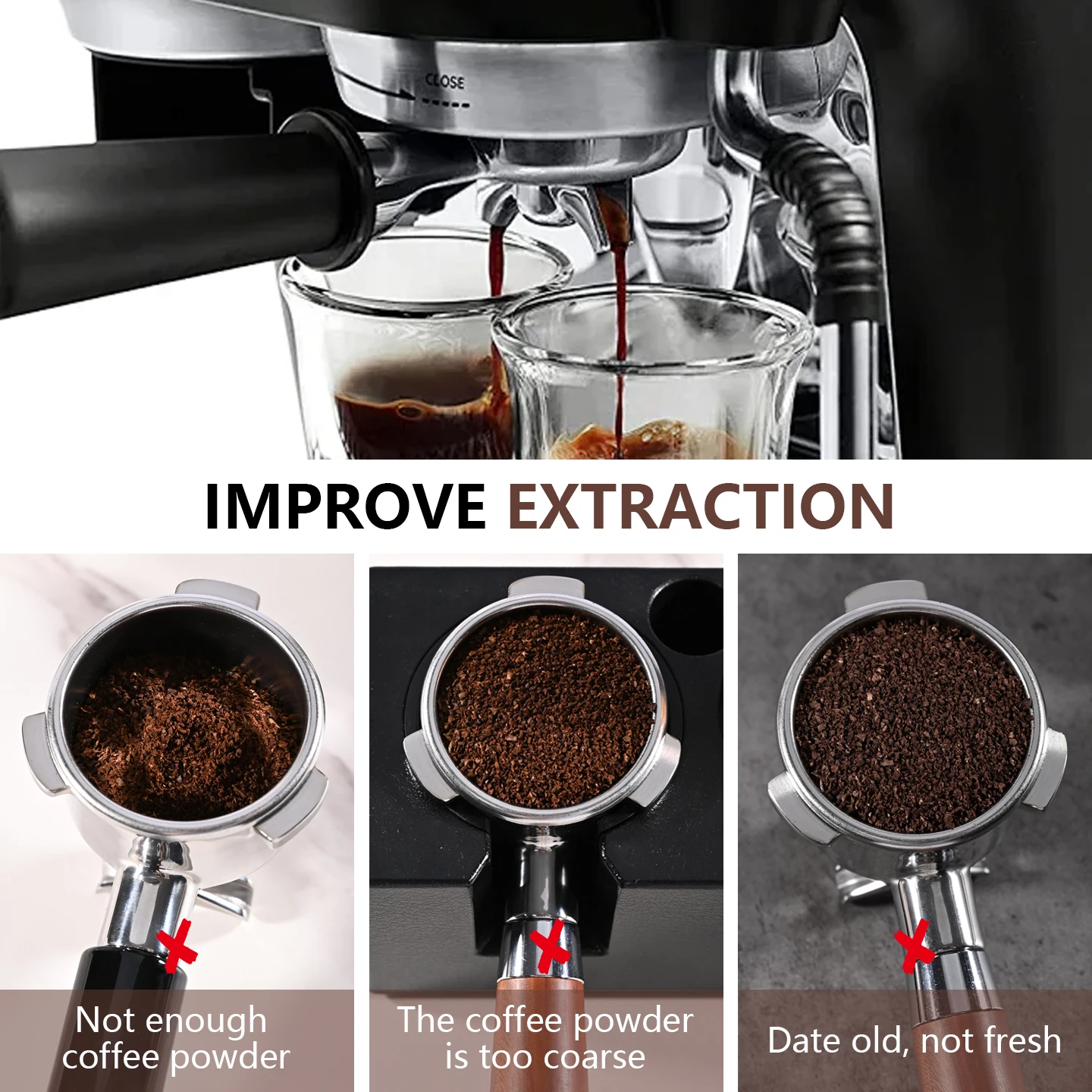 مكبس قهوة احترافي مكشوف 54مم