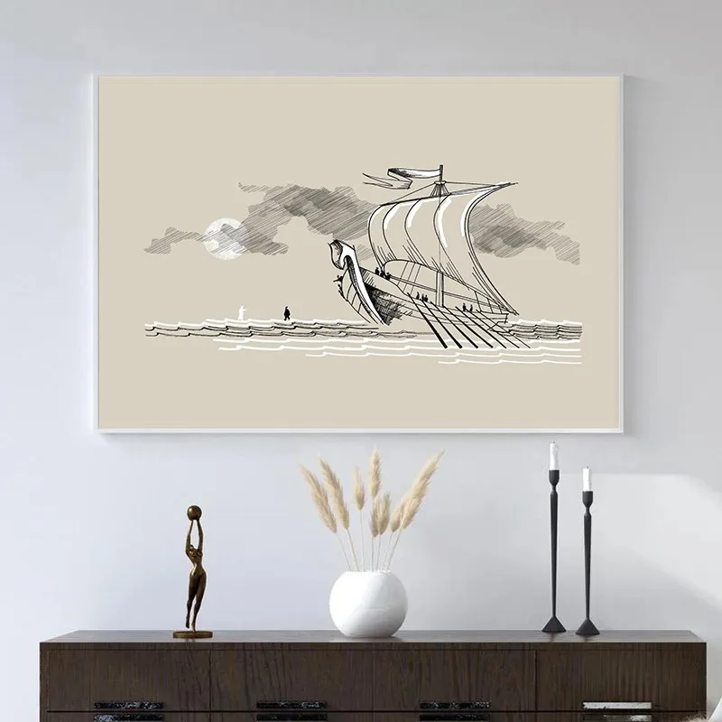 Minimalist Last Supper Sketches Canvas 2