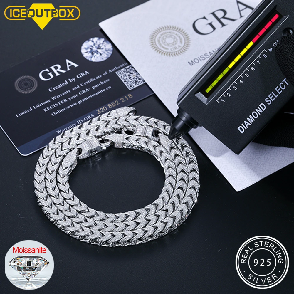 New Design Iced Out Moissanite Franco Chain Necklace Bracelet