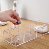 Transparent Acrylic Cosmetics Storage Box Makeup Holder Jewelry Make Up Organizer for Home Plastic Desktop Storage