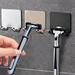 4 Peices Stainless Steel Razor Holder Storage Hook Wall Men Shaving Shaver Shelf Punch Free Razor Rack Accessories Organization