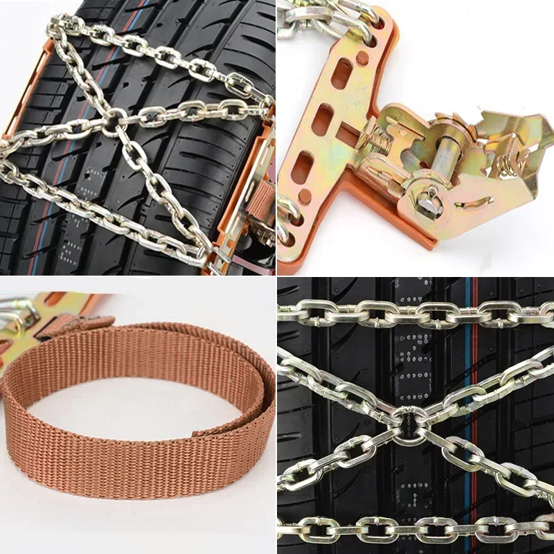 Winter Vehicle Anti-skid Chain Plus Thick Manganese Steel Chain Adjustable Car Snow Chains Universal Ice and Mud Emergency