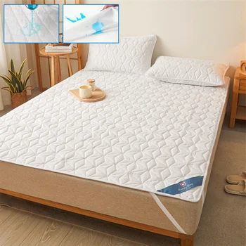 Waterproof Mattress Protector - Breathable Noiseless Mattress Cover Pad with 4 Elastic Corner Straps Fits up to 40 cm deep 6