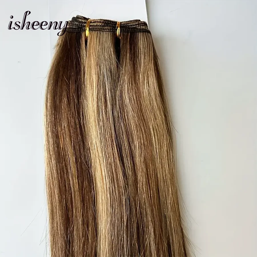 Highlight Blonde Human Hair Weft 12-22 Inches Double Weft Hair Bundles Sewing In Hair Weaves 50g/bundle For Women - 5