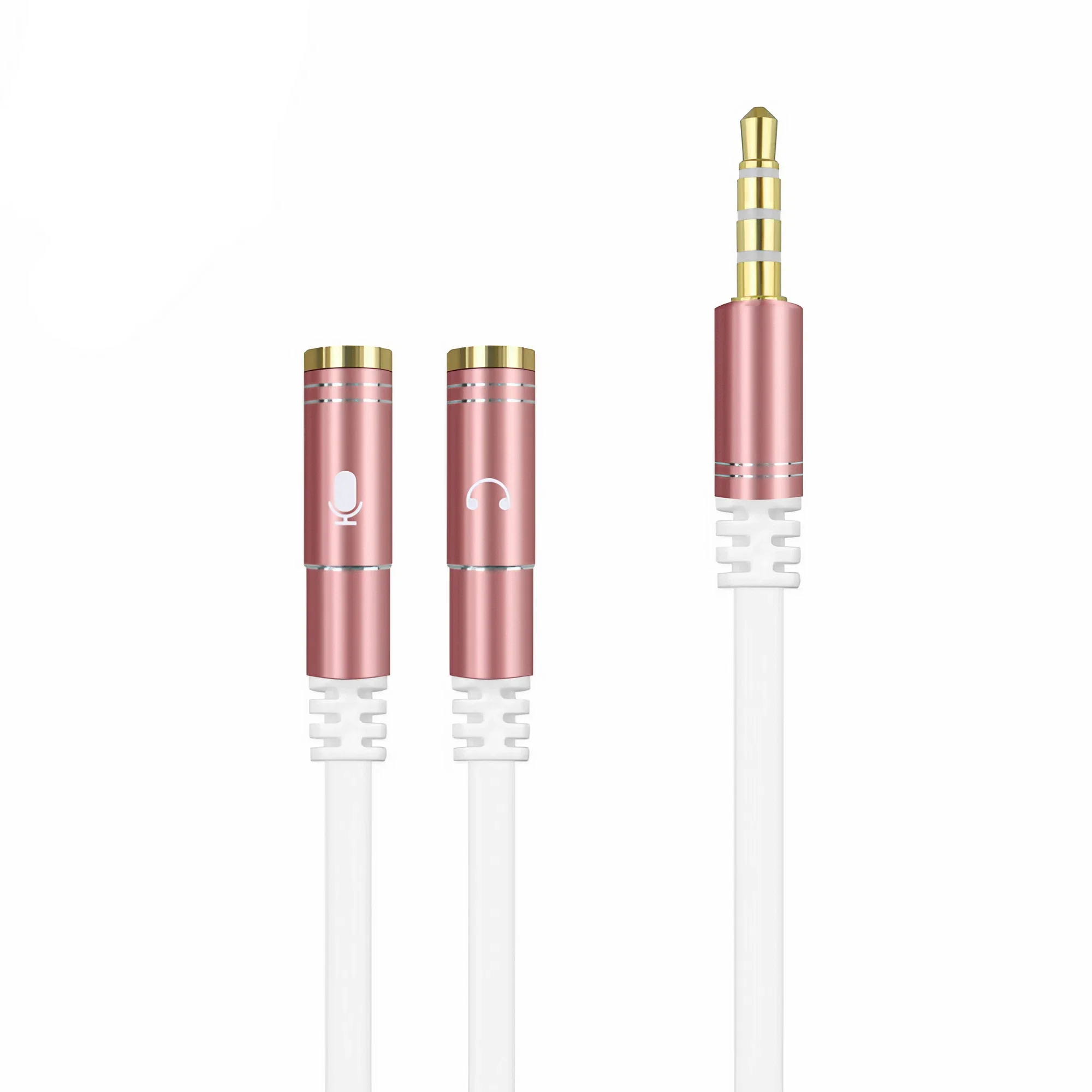 Dual Headphone & Microphone Audio Splitter - 3.5mm Y Adapter Cable
