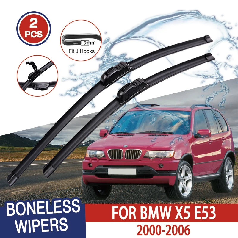 

Автомобильные стеклоочистители для BMW X5 E53 2000-2006, U-образные мягкие резиновые бескаркасные стеклоочистители 24 "+ 22"