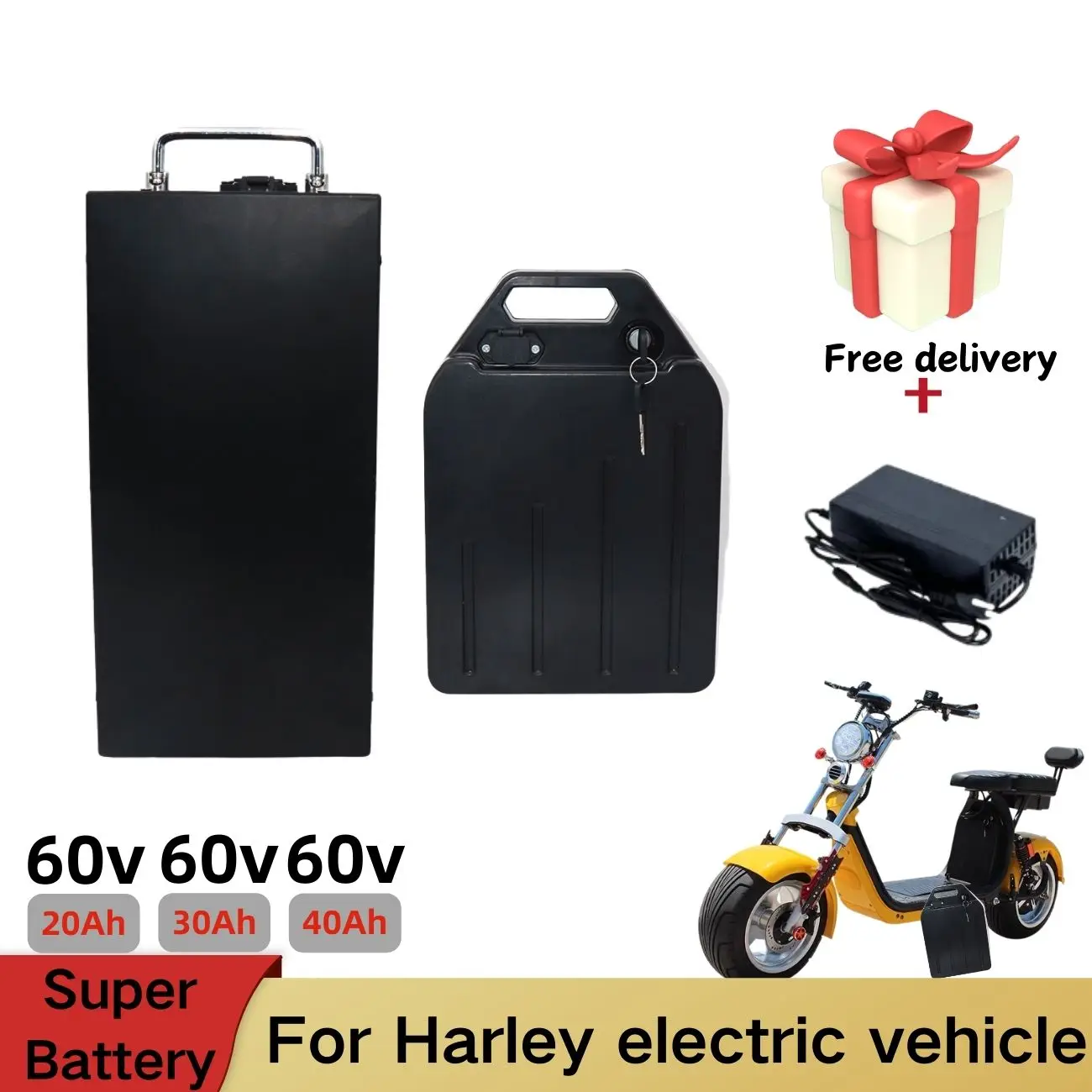 

60V 40Ah 16S 18650 Battery of Harley Electric Scooter It Can Be Used for Electric Bicycle Scooters Below 1800W EU US Duty Fre