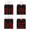 Custom Custom Your Design Tissue Box Holder Square Customized Logo Printed PU Leather Facial Tissue Box Cover for Car Home 2