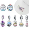 2025 Hot S925 Sterling Silver Easter Egg Bead Fit 3mm Bracelet Diy Fashion Elegant Jewelry Fine Charm Love Cute Easter Gift Fine