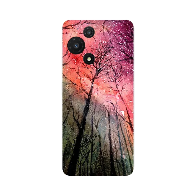 Stylish Soft Silicone Wolf Marble Flowers Phone Case Cover