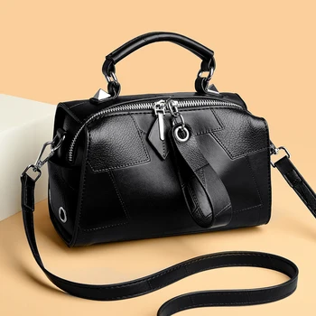 Borse a tracolla di nuova moda borsa da donna in vera pelle borsa a tracolla semplice borsa Vintage Boston borse a tracolla femminili di Design di lusso