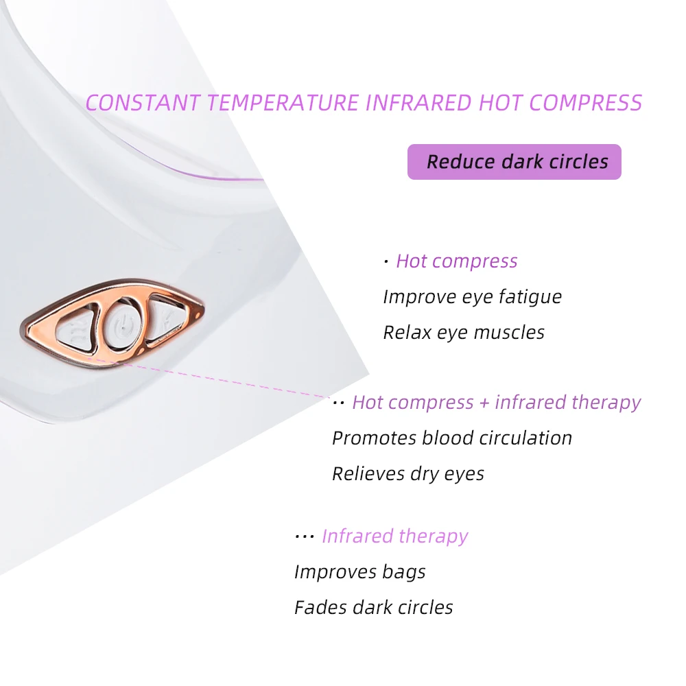 EMS Micro Current Pulse Hot Compress Eye Massager Vibration Eye Patch Relief Eye Wrinkles Remove Dark Circles Eye Skin Tightenin