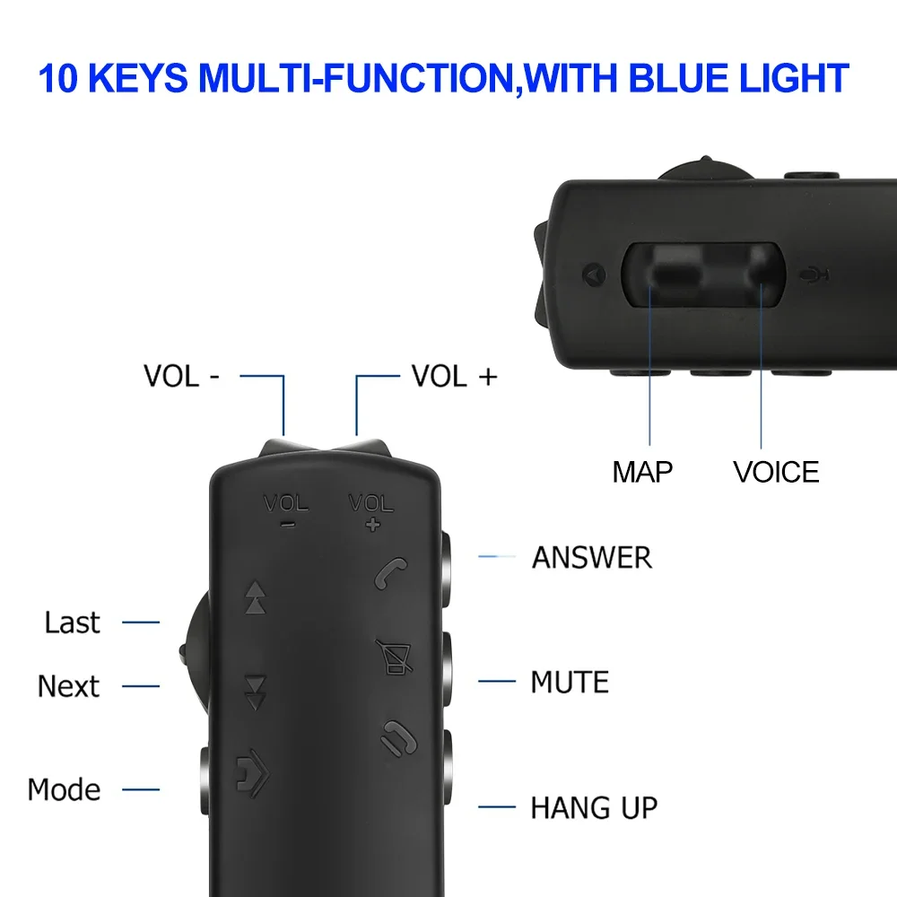 Volante per auto con pulsanti a 10 tasti, telecomando multifunzionale per lettore musicale audio per auto, navigazione GPS, DVD Android - immagine 4