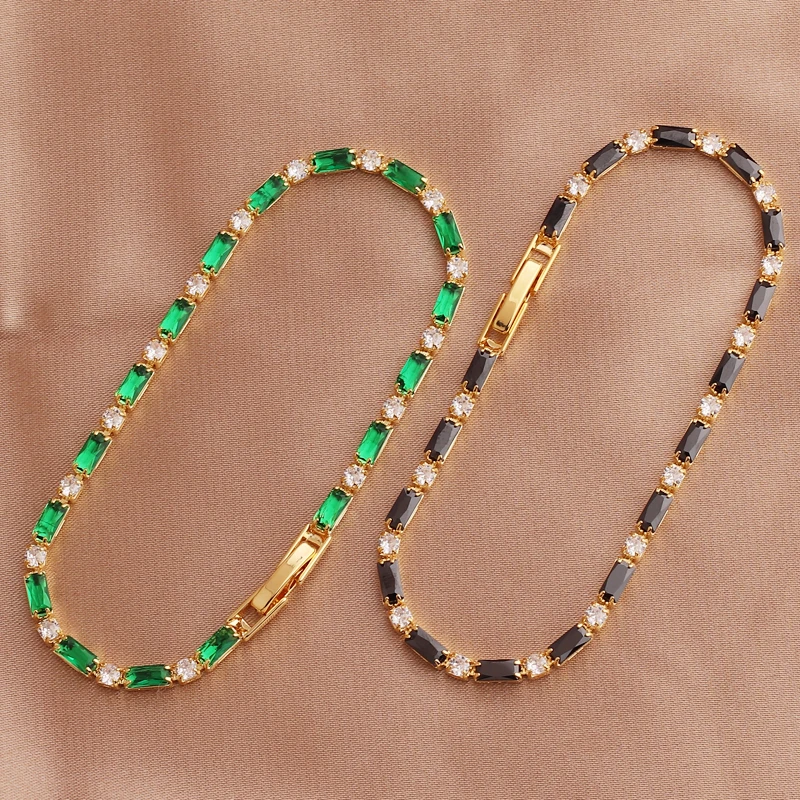 Rainbow Iced Out Zircon Tennis CZ Bracelet Women's Stretch Adjustable Bracelet Hippie Fashion Accessories Jewelry Gifts