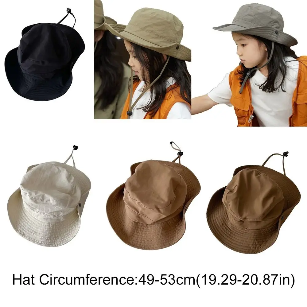 Casual Quick-drying Kids Camping Hat Breathable Windproof Baby Sun Hat Adjustable Rope Skin-Friendly Kids Bonnet Travel