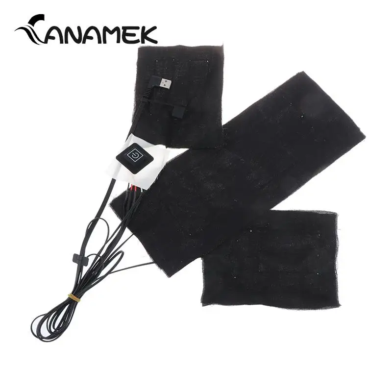 

Waterproof Carbon Temperature Adjustable Foldable 4 In 1 USB Heated Pads For Vest Jacket Clothes Heating Winter Warmer Pad