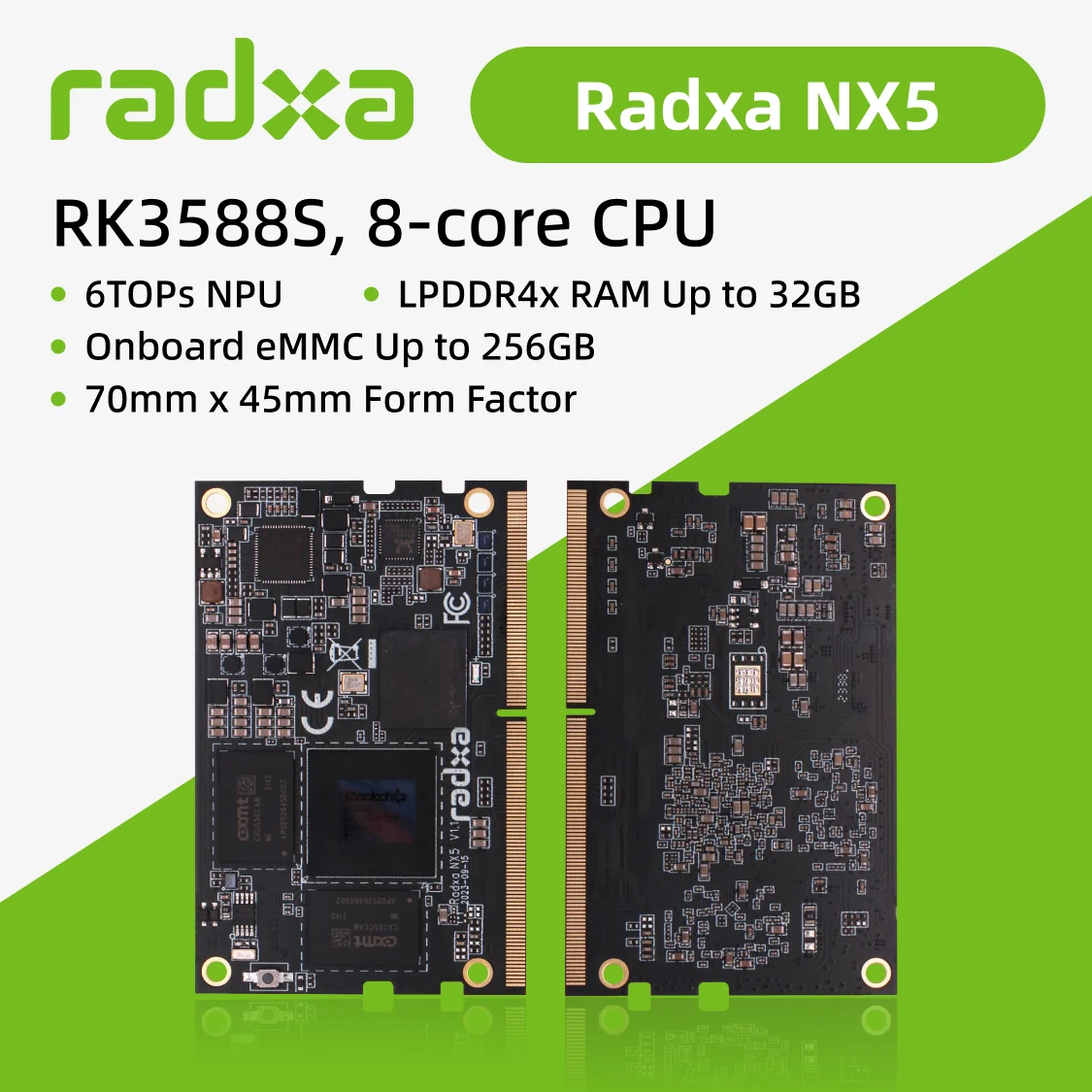 Radxa NX5 RK3588S 8-core CPU Compute Module, 8K HDMI and 260-Pin SODIMM ...