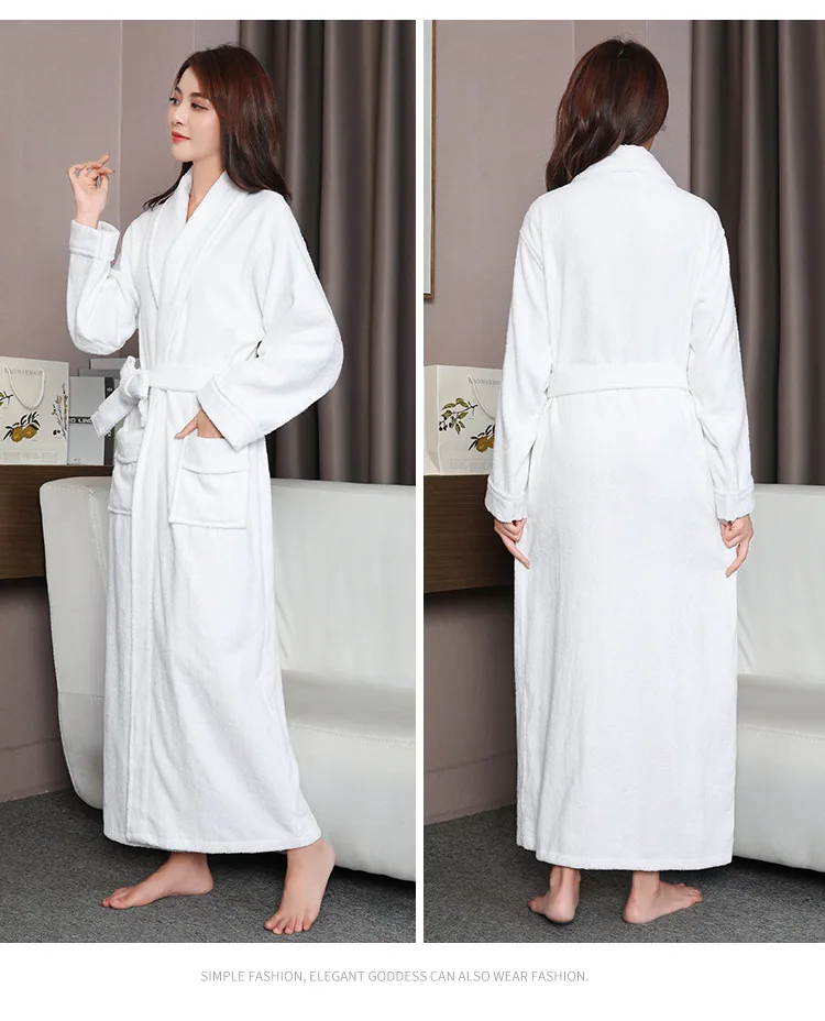 100% Cotton Women Bath Robe Waffle Suck Water Plus Size Terry