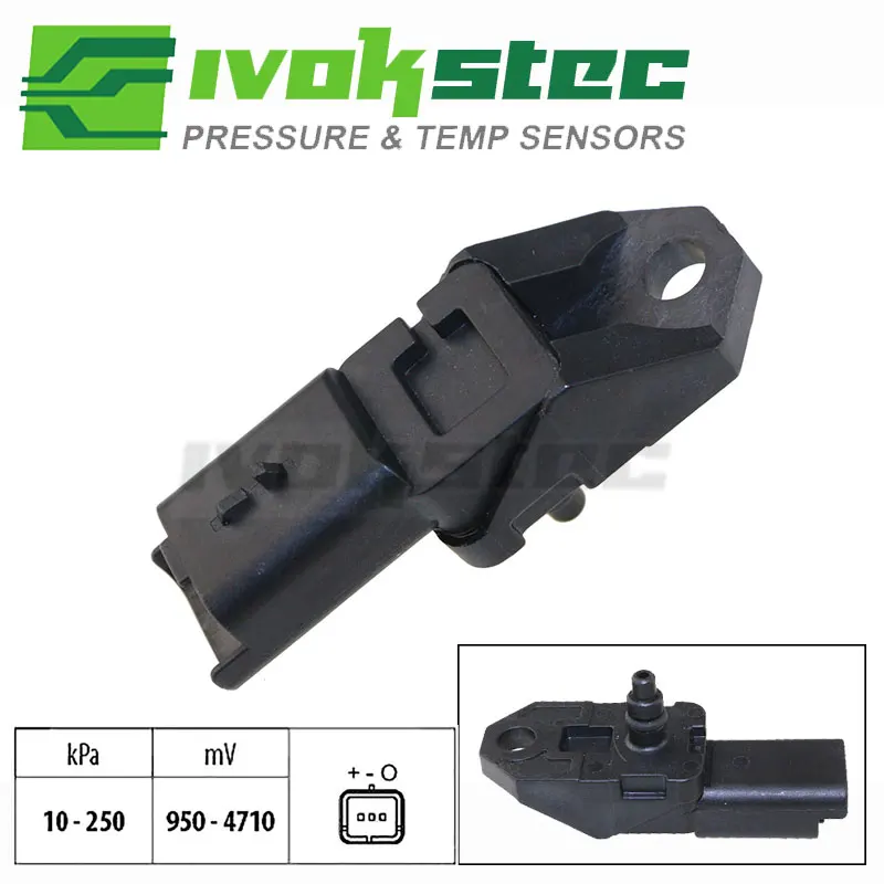 New 3 Pins Manifold Turbo Boost Pressure MAP Sensor 2.5Bar For Citroen Berlingo C2 C3 C4 Peugeot 206 207 308 9639469280 1231463