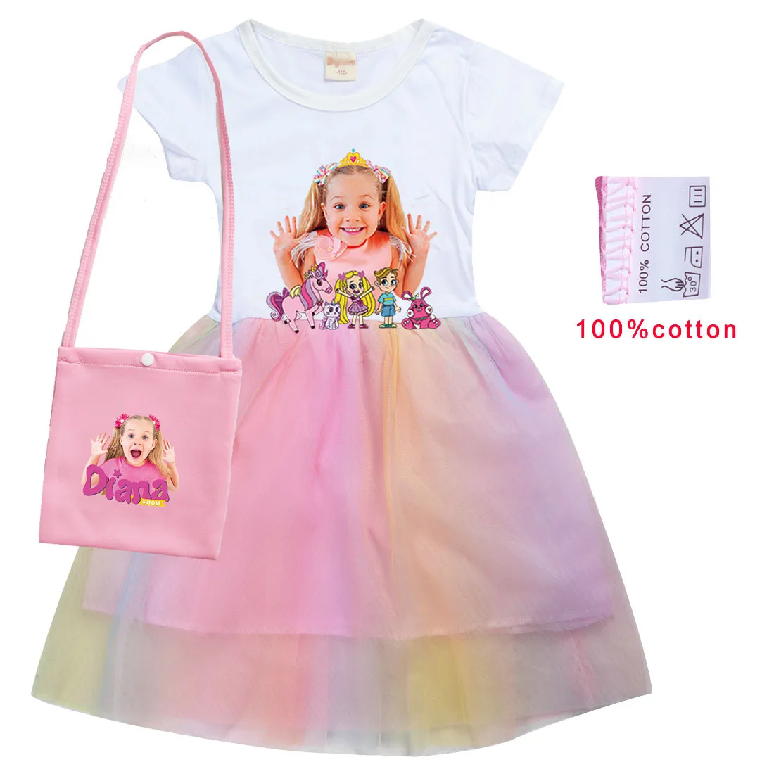 Robe de spectacle Diana et Roma pour enfants, vêtements de carnaval d'Halloween, robes décontractées pour bébés filles, robe de princesse éducative, fête de mariage pour tout-petits